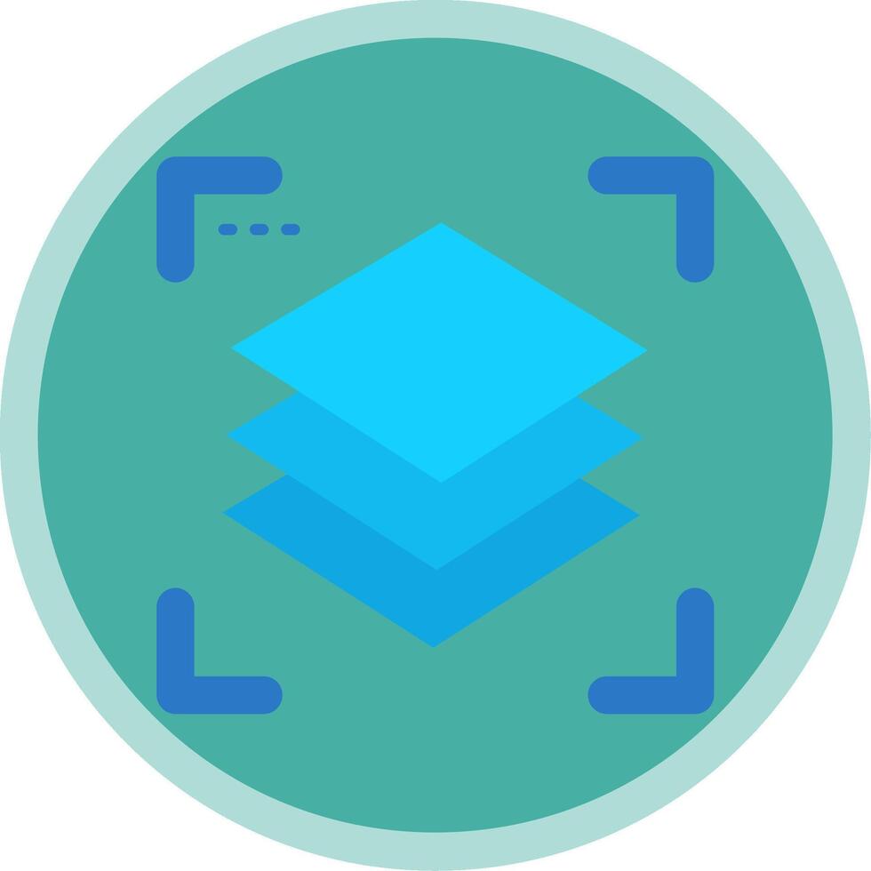 Layers Flat Multi Circle Icon vector
