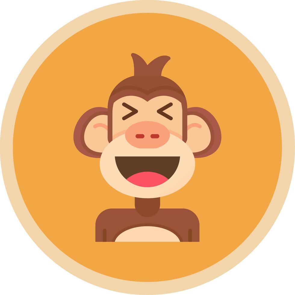 Laugh Flat Multi Circle Icon vector
