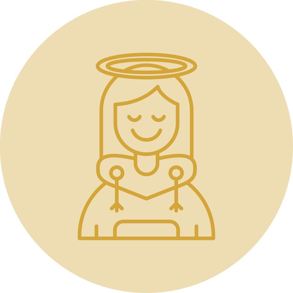 Angel Line Yellow Circle Icon vector