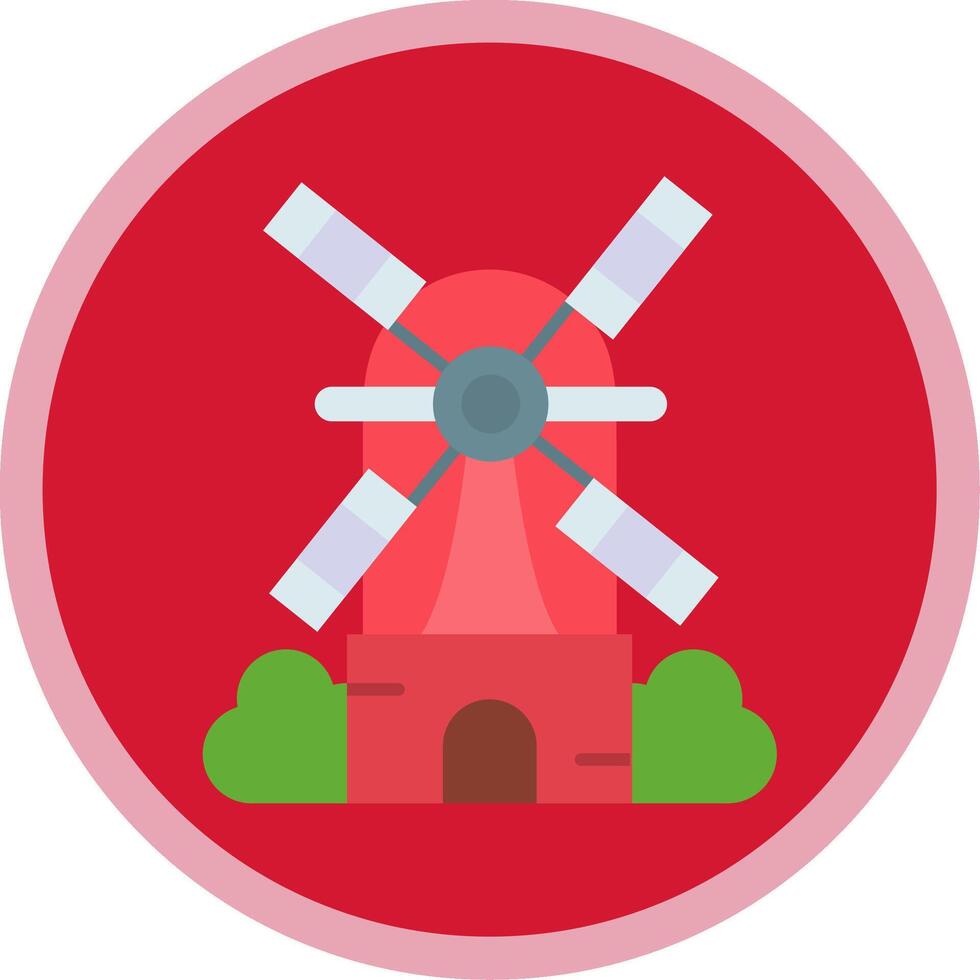 Windmill Flat Multi Circle Icon vector