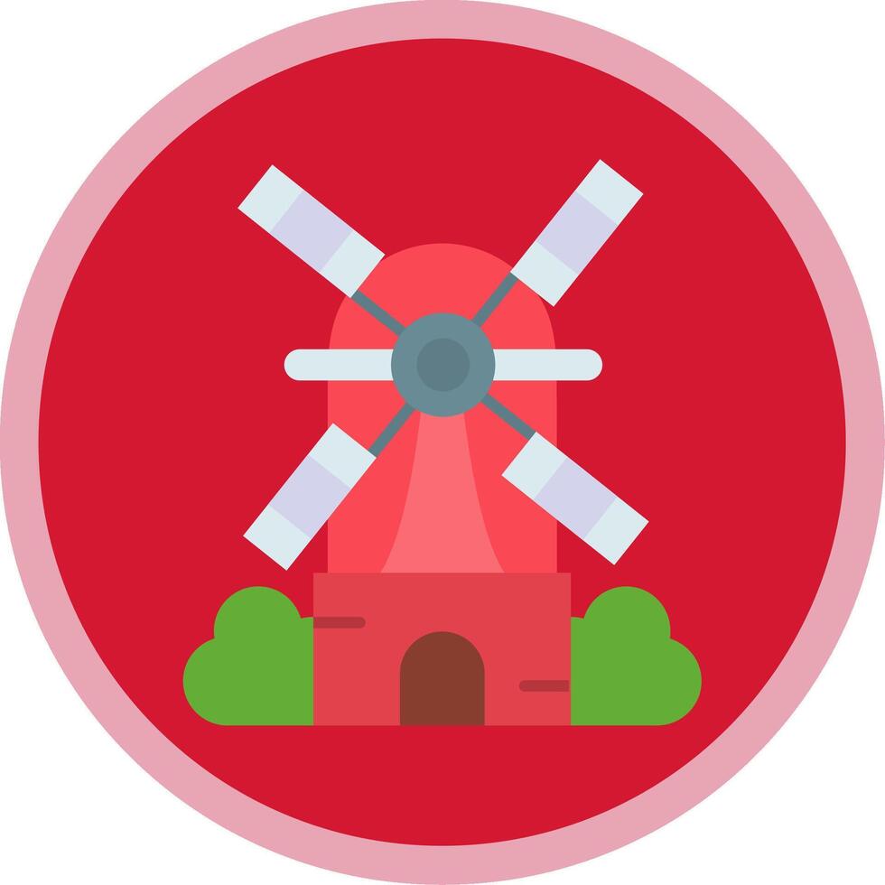 molino plano multi circulo icono vector