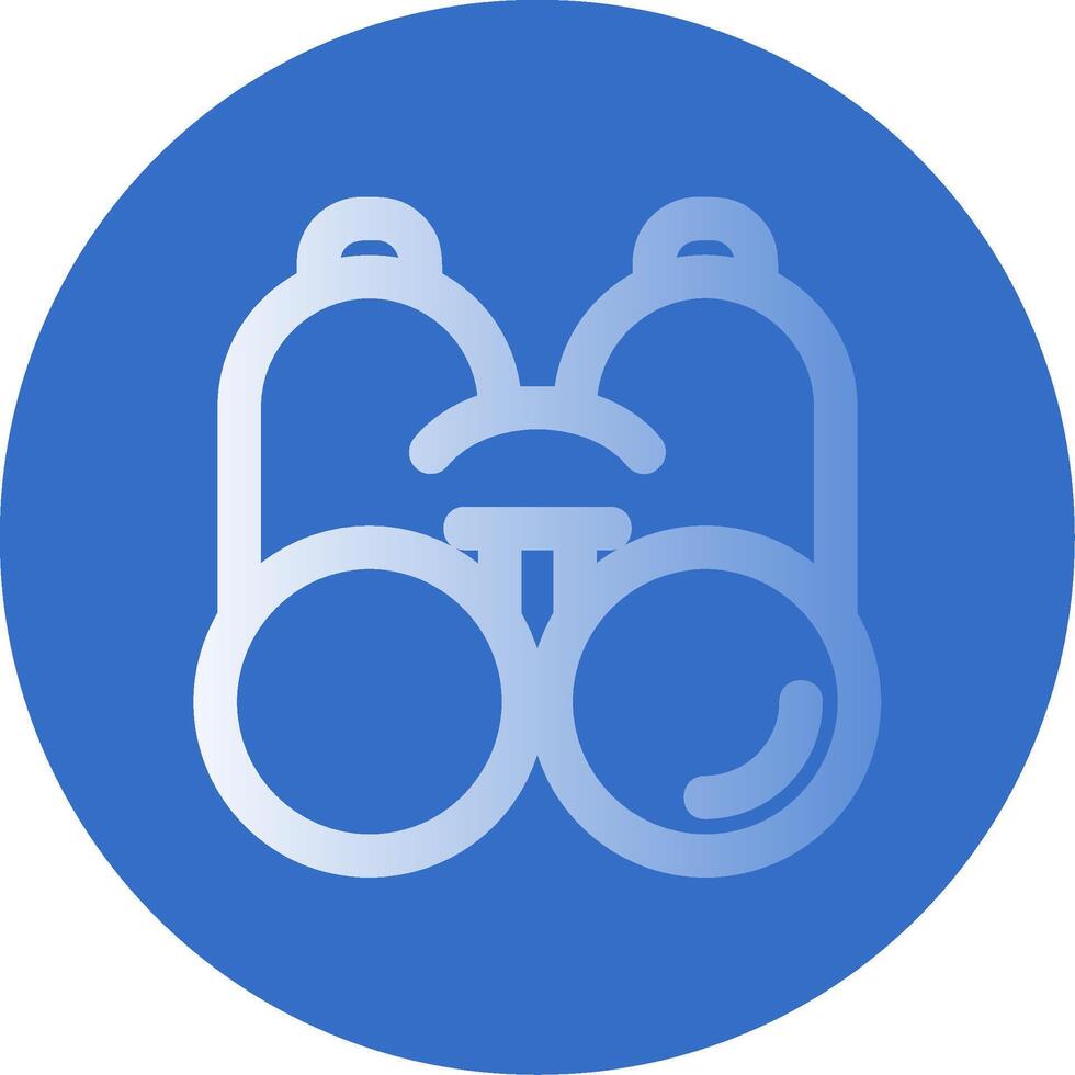 Binoculars Gradient Line Circle Icon vector