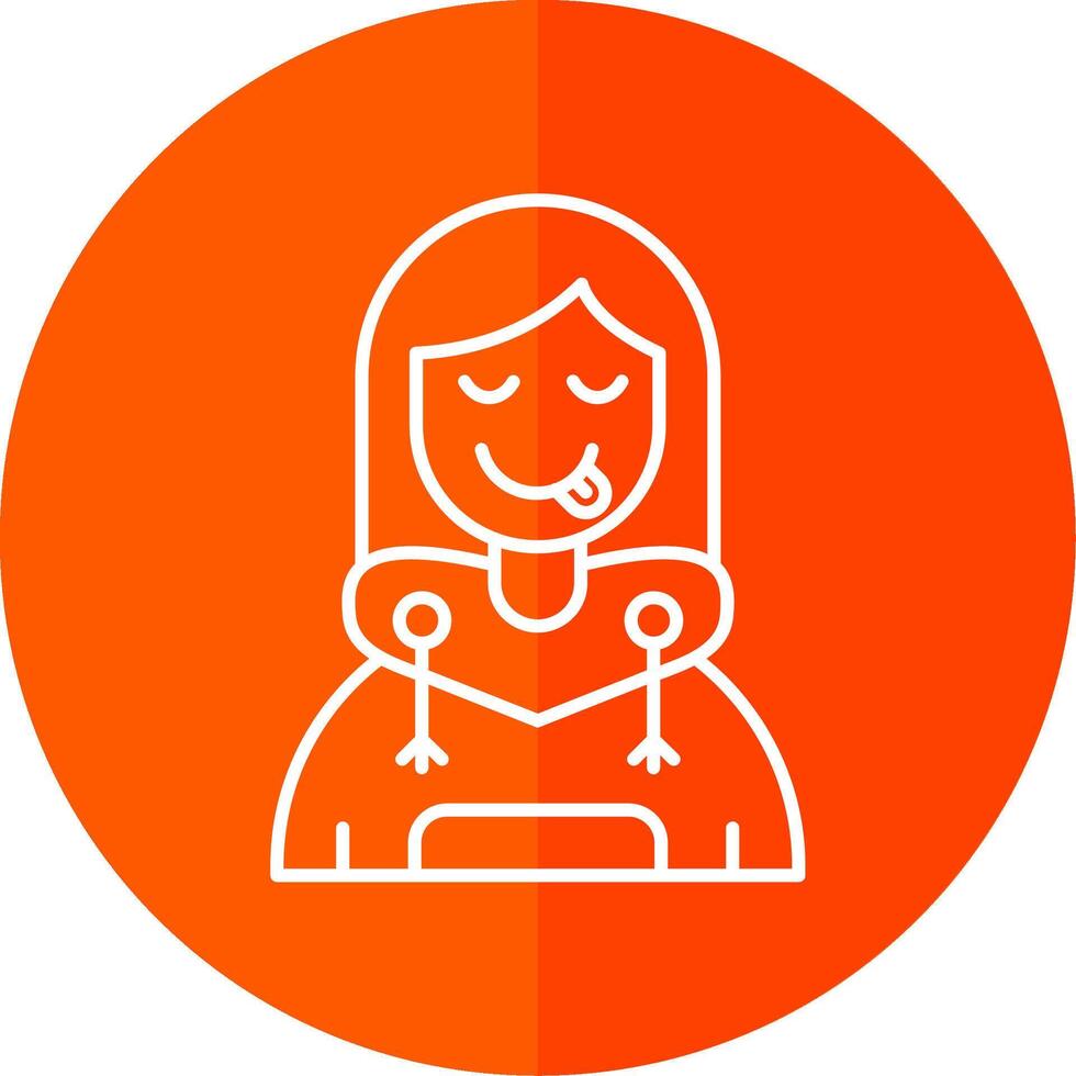 Tongue Line Red Circle Icon vector