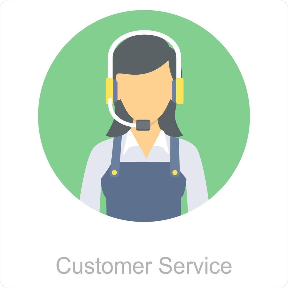 Customer Service and girl icon concept vector