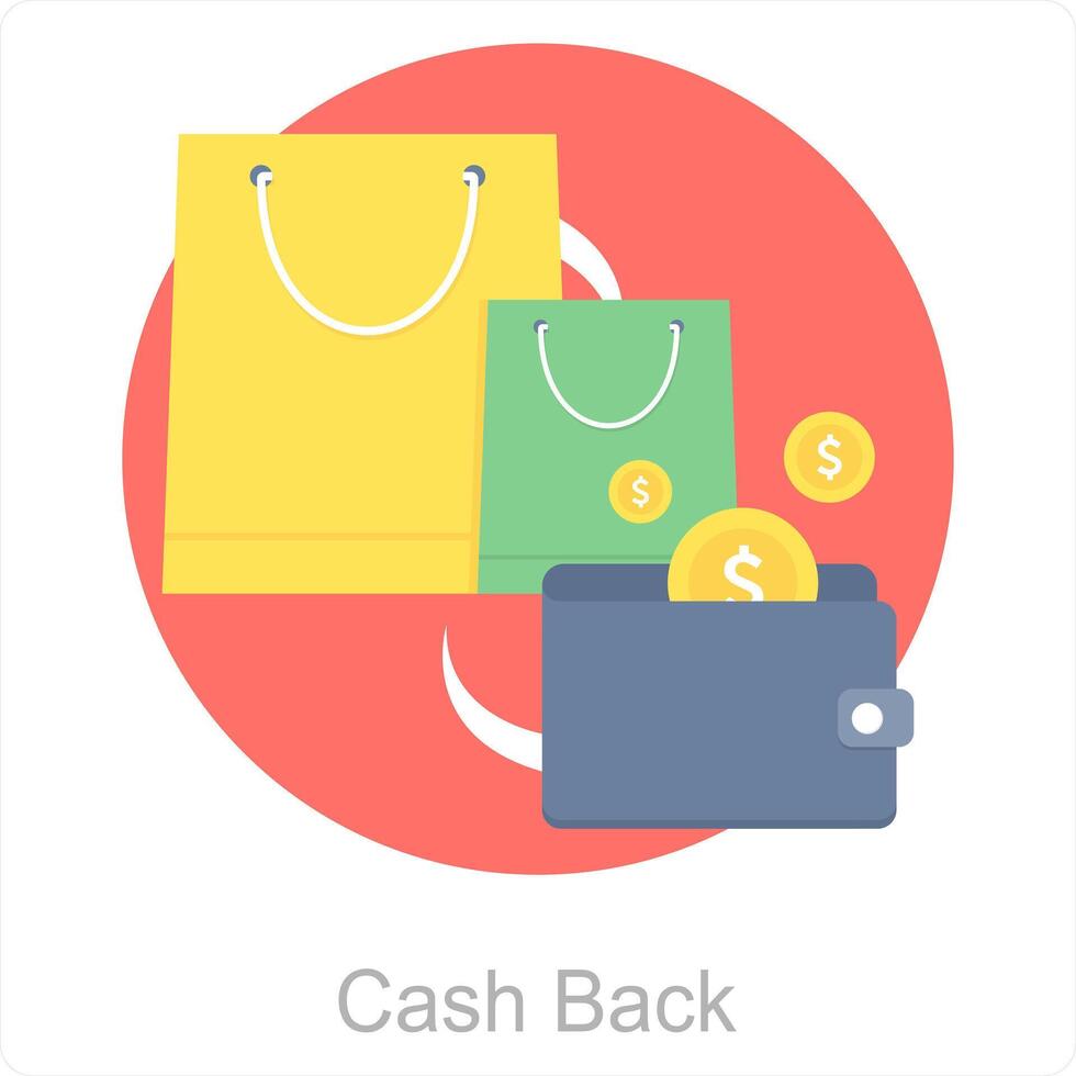 Cashback and cash icon concept vector