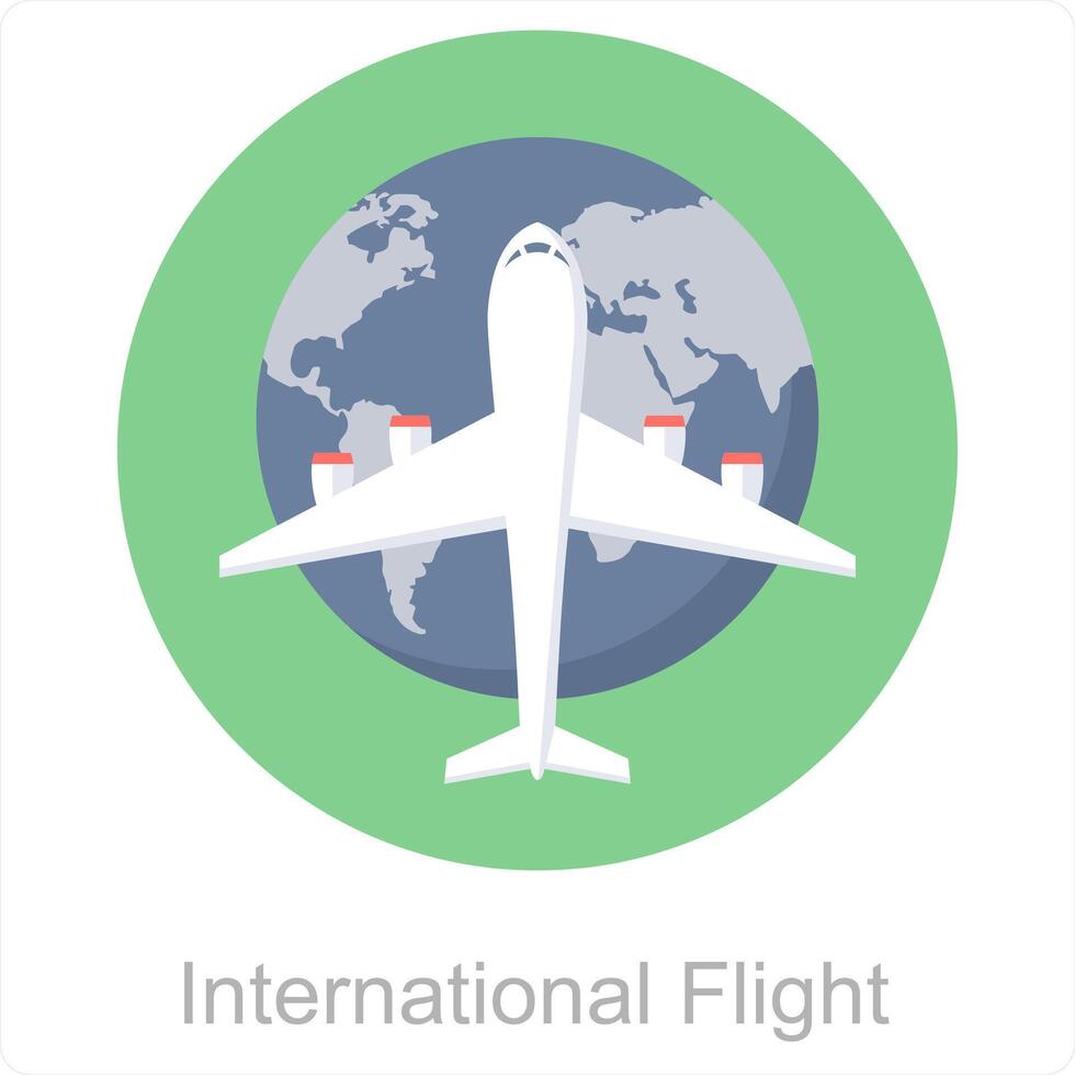 International Flight and flight icon concept vector