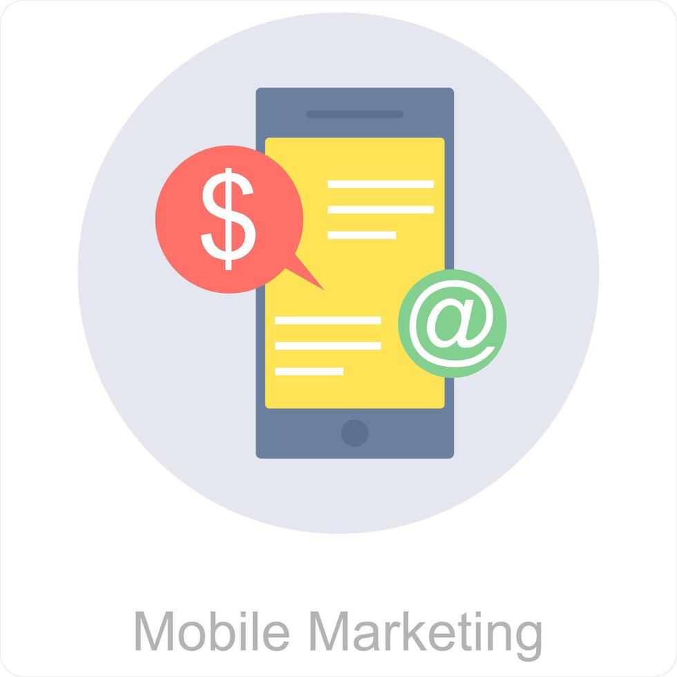 Mobile Marketing and business icon concept vector