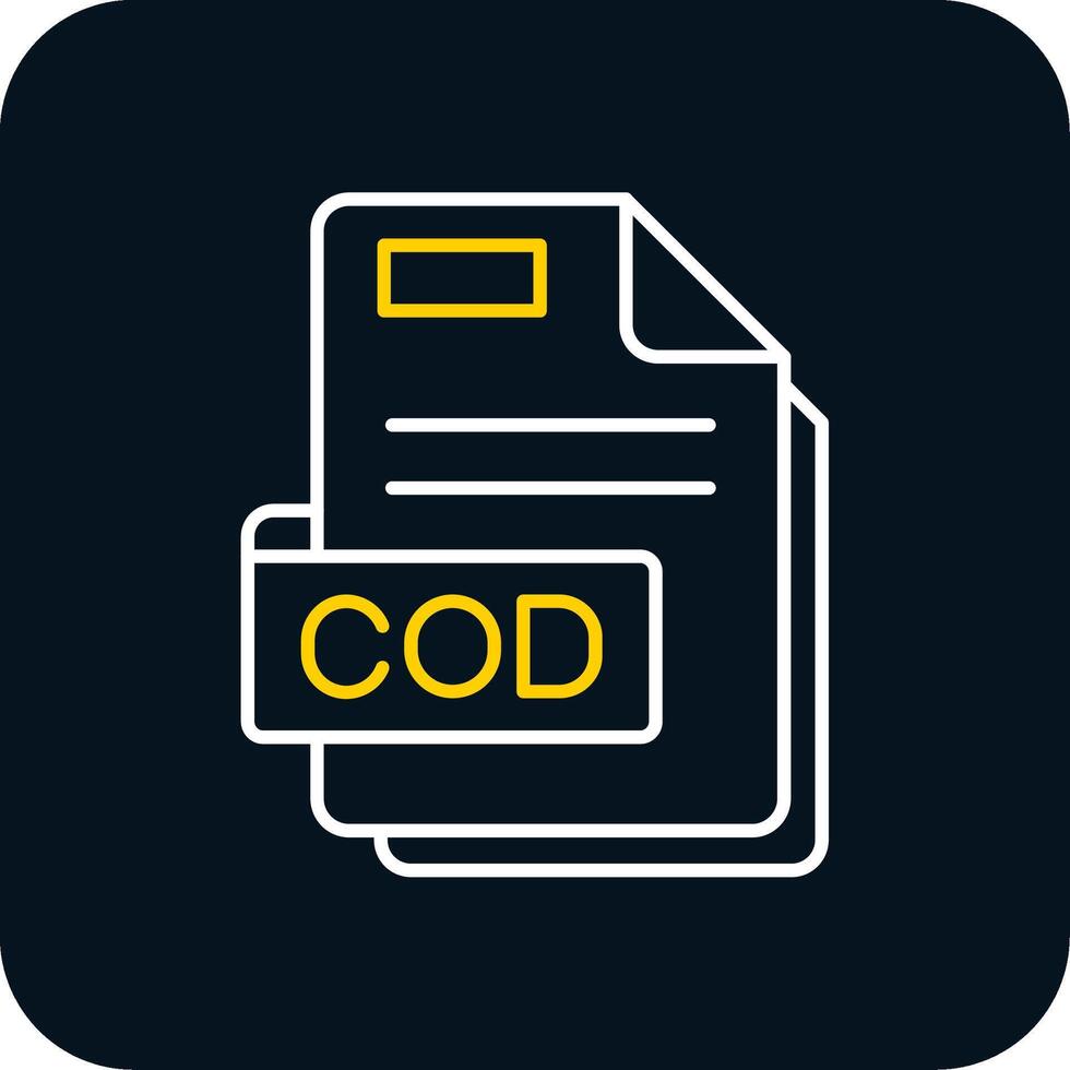 Cod Line Yellow White Icon vector