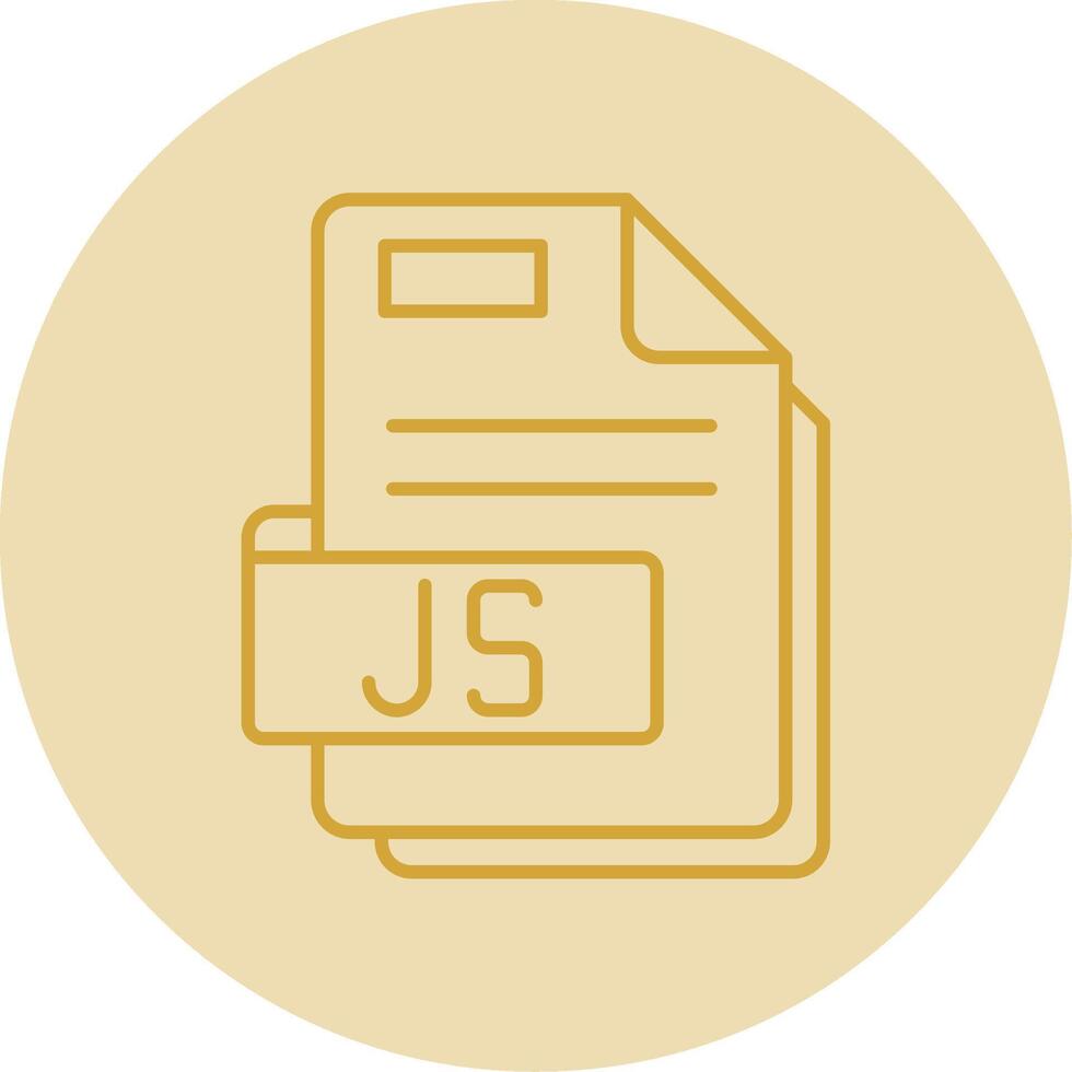 Js Line Yellow Circle Icon vector