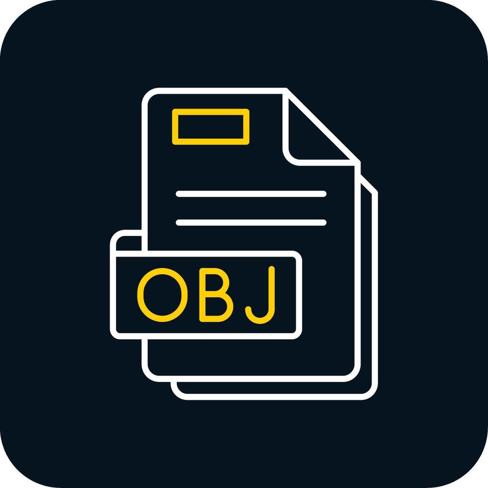 obj línea amarillo blanco icono vector