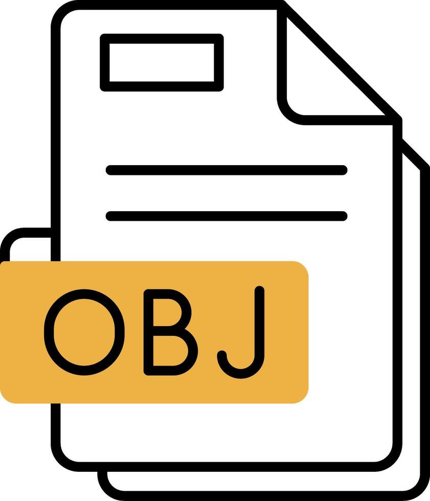 Obj Skined Filled Icon vector