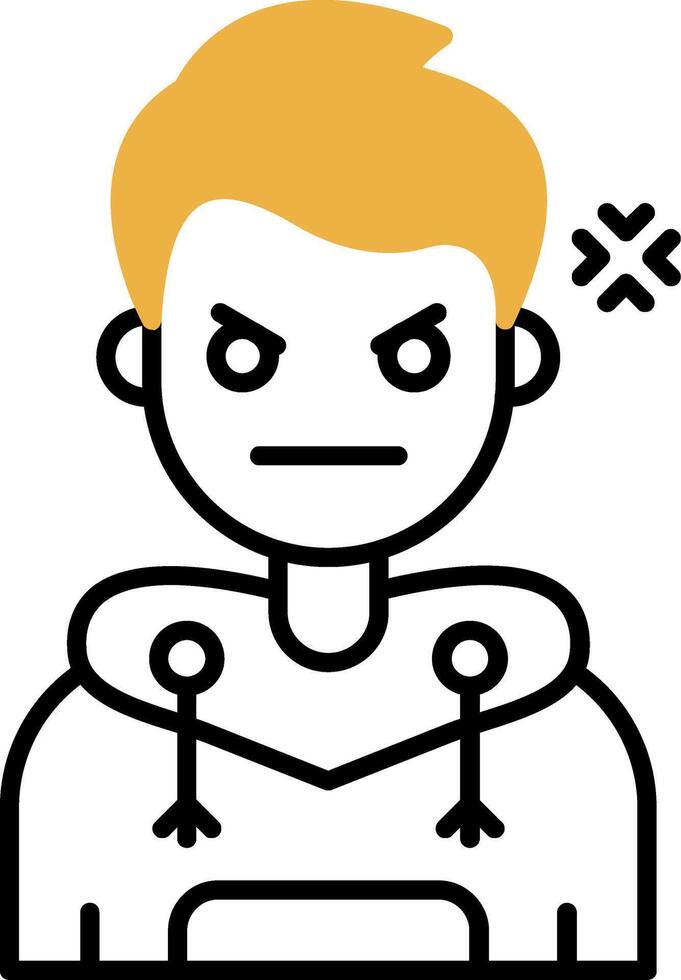 Angry Skined Filled Icon vector