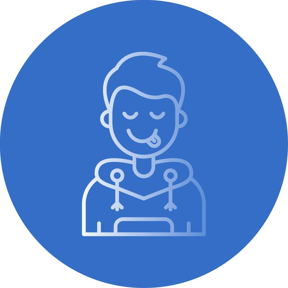 Tongue Gradient Line Circle Icon vector