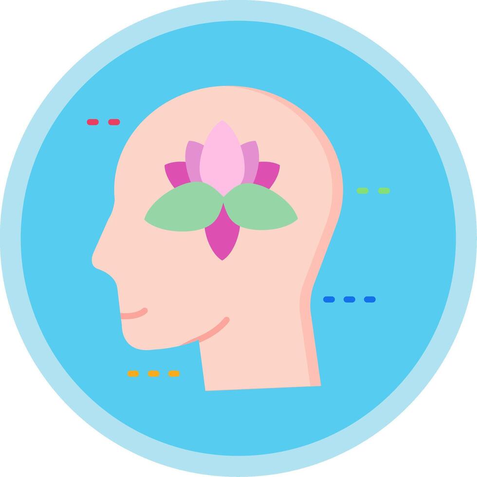 Meditation Flat Multi Circle Icon vector