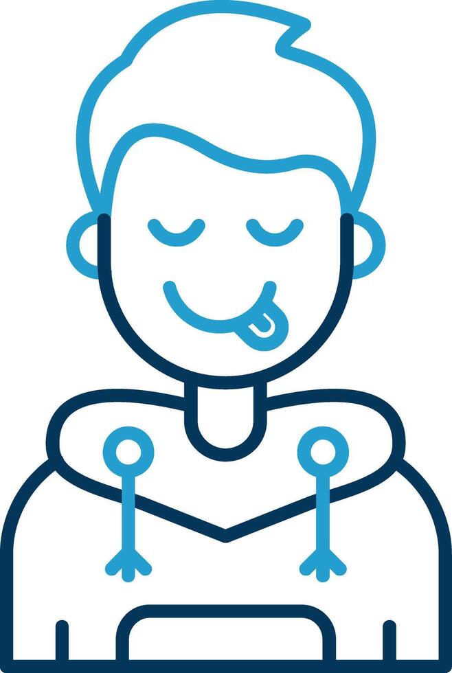 Tongue Line Blue Two Color Icon vector