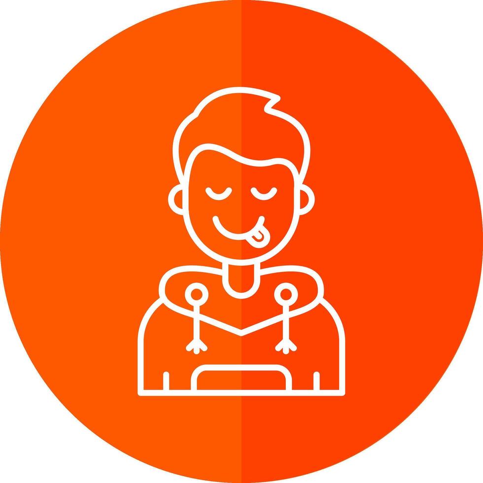 Tongue Line Red Circle Icon vector