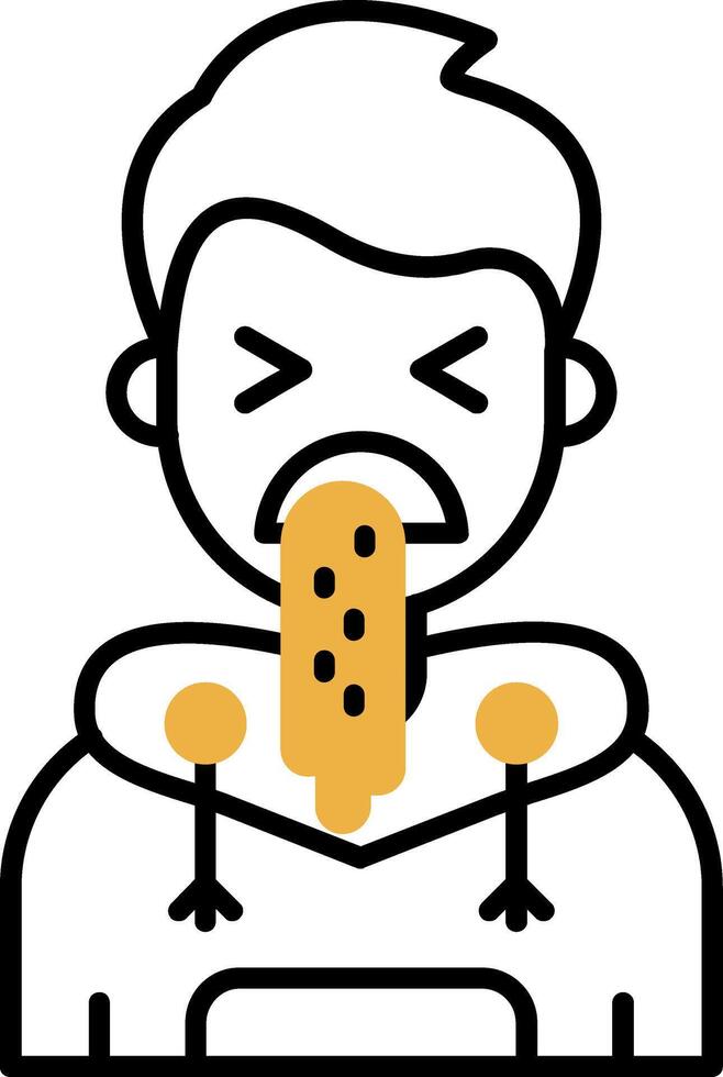 Vomit Skined Filled Icon vector
