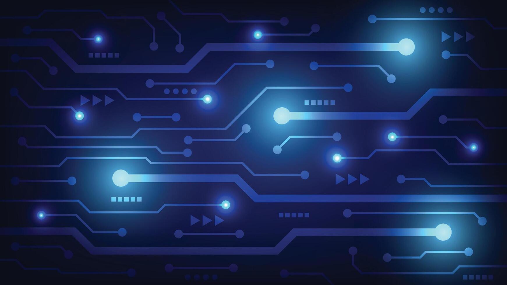 circuit board with blue light. futuristic technology background vector