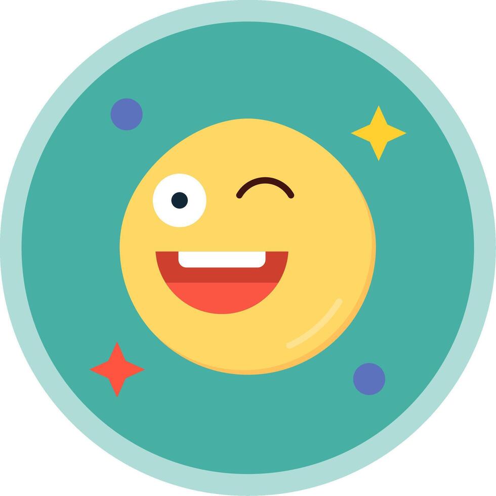 Wink Flat Multi Circle Icon vector