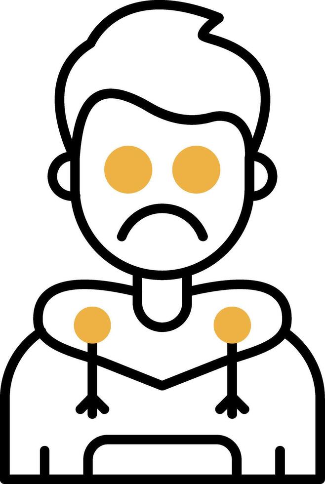 Sad Skined Filled Icon vector