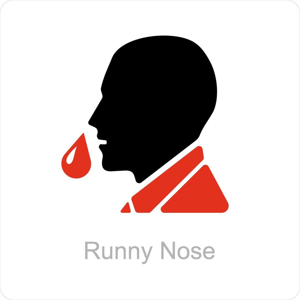 Runny Nose and Nose icon concept vector