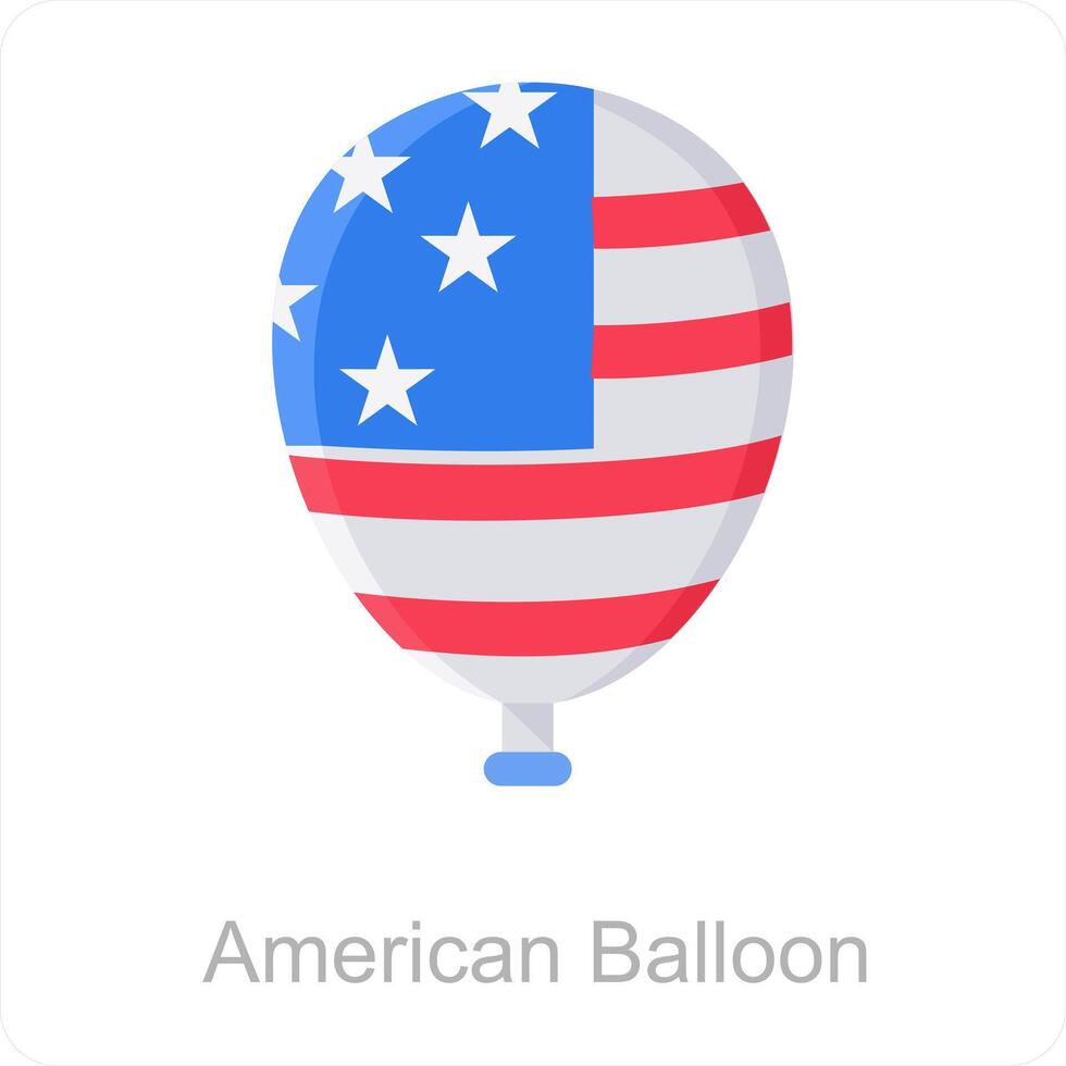 American Balloon and balloon icon concept vector