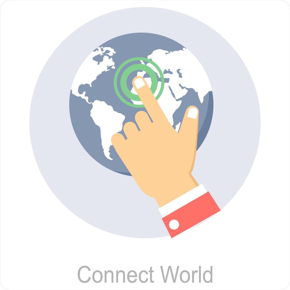 Connect World and connect icon concept vector