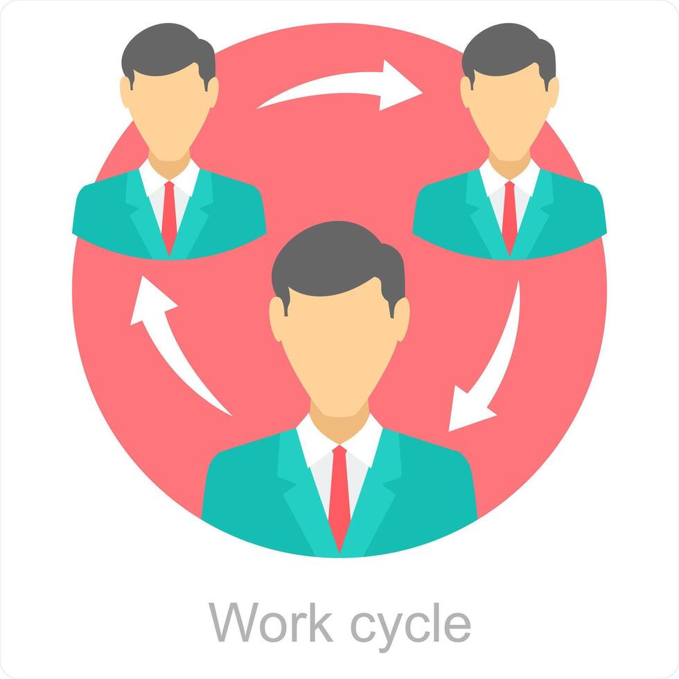 trabajo ciclo y negocio icono concepto vector