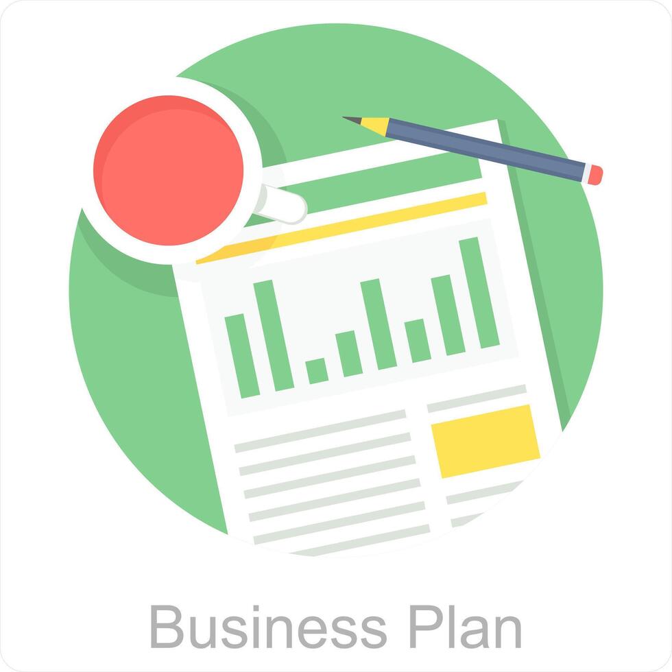 Business Plan and planning icon concept vector