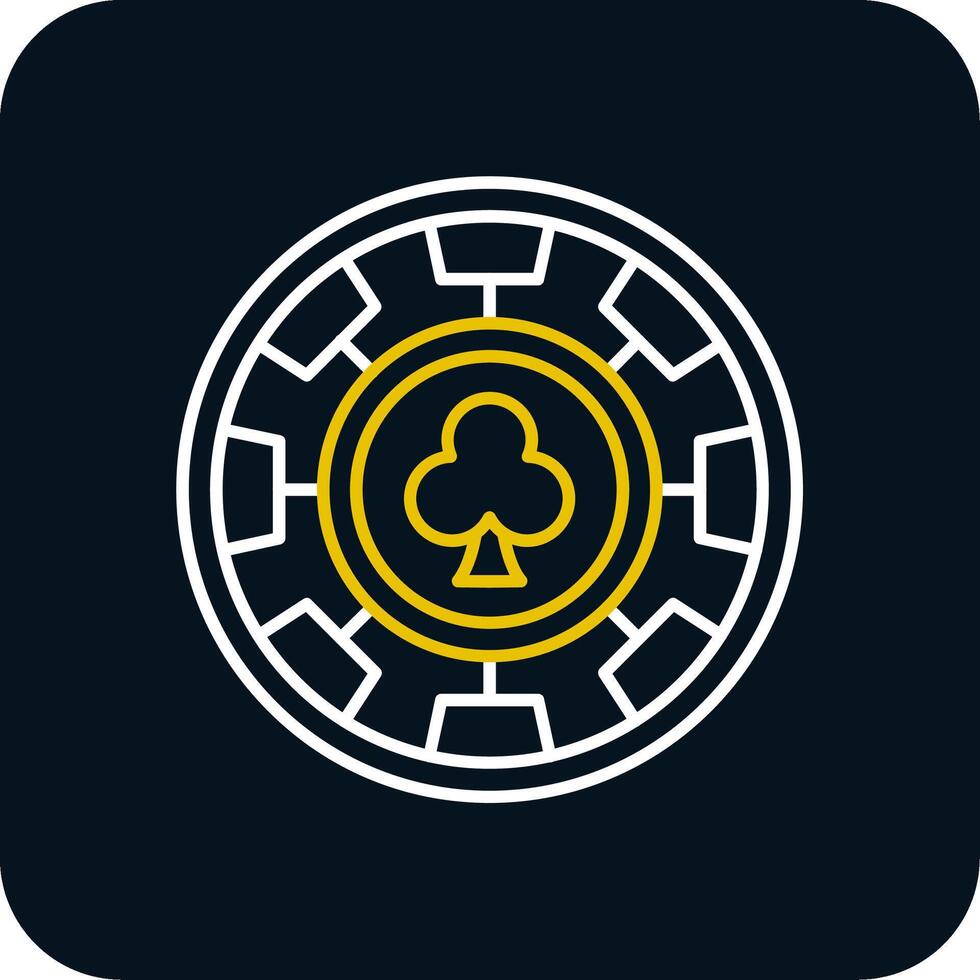Chip Line Yellow White Icon vector