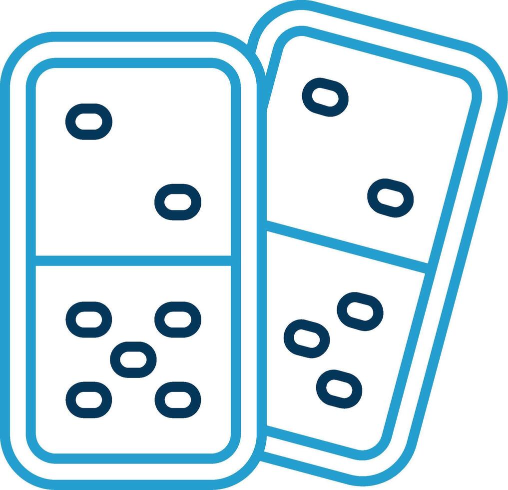 Domino Line Blue Two Color Icon vector