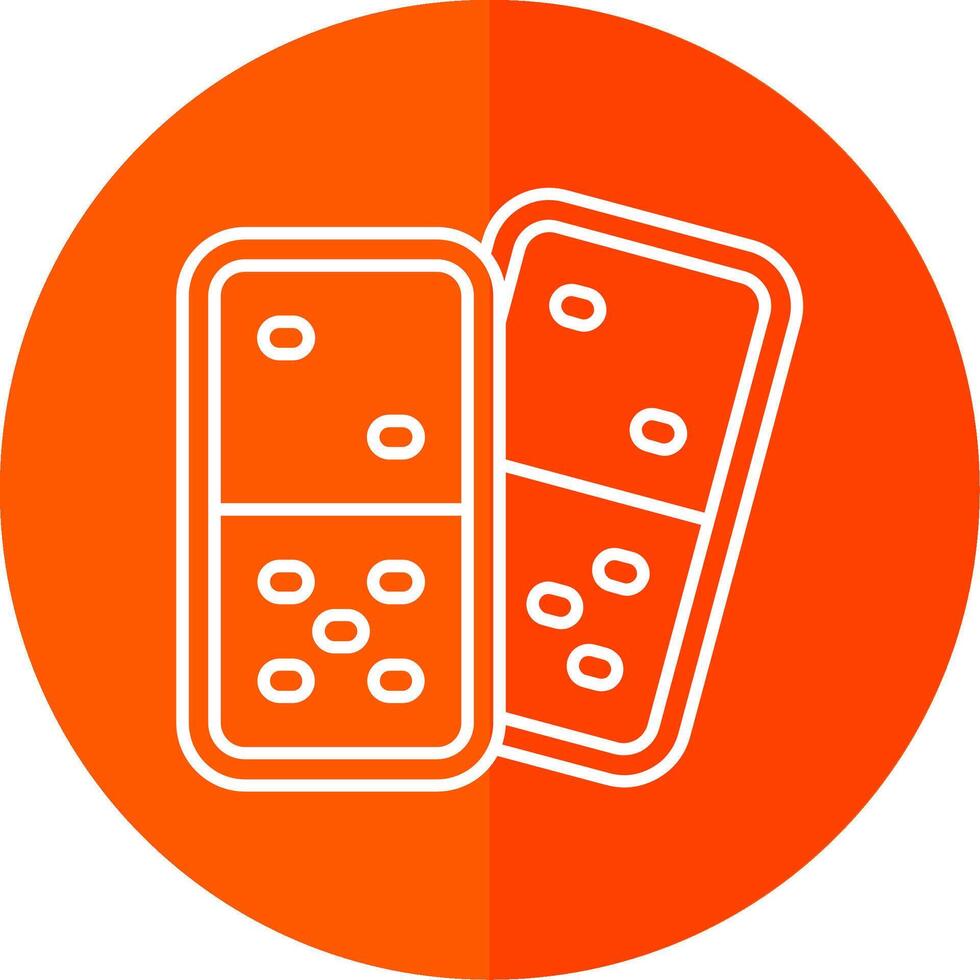 Domino Line Red Circle Icon vector