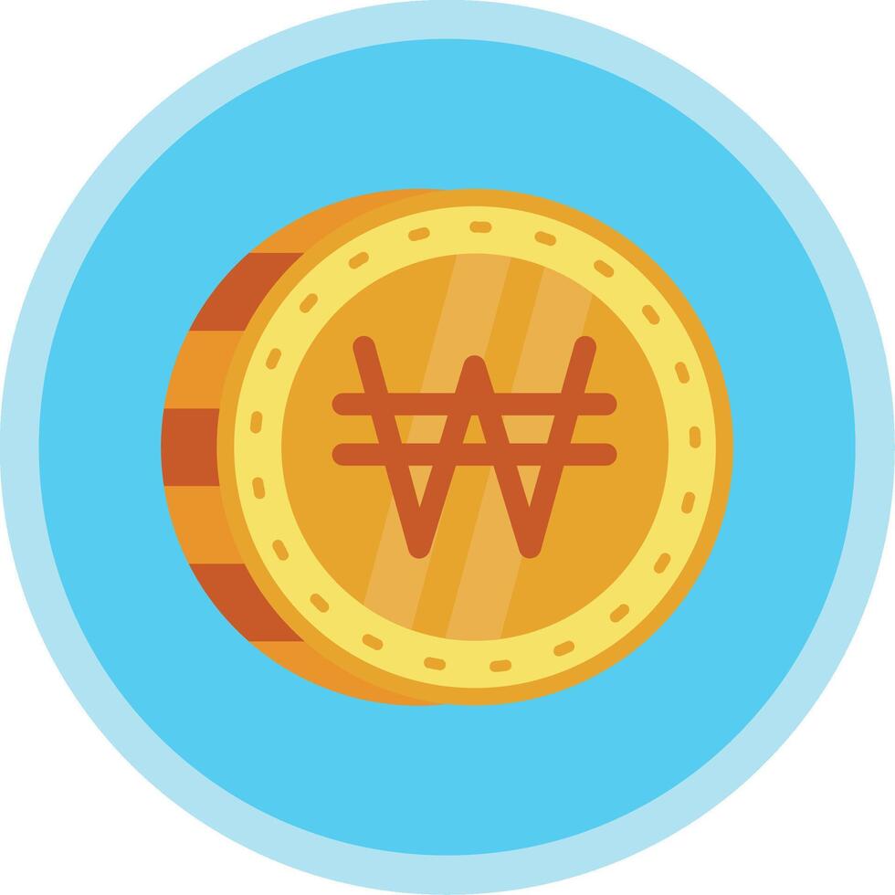 Won Flat Multi Circle Icon vector