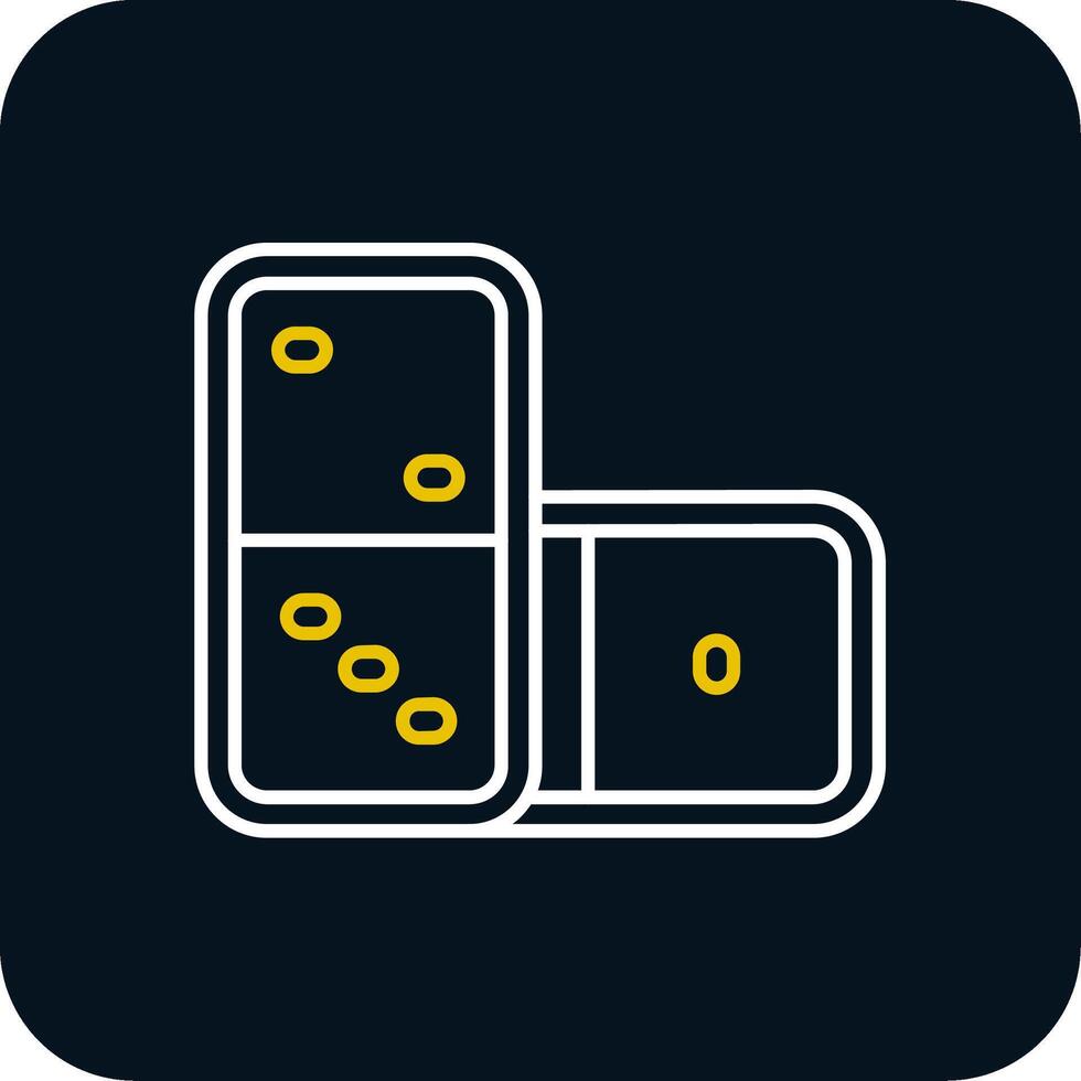 Domino Line Yellow White Icon vector