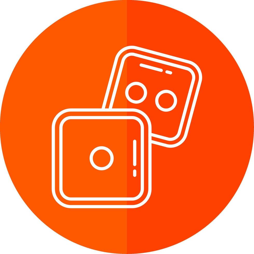 Dice Line Red Circle Icon vector