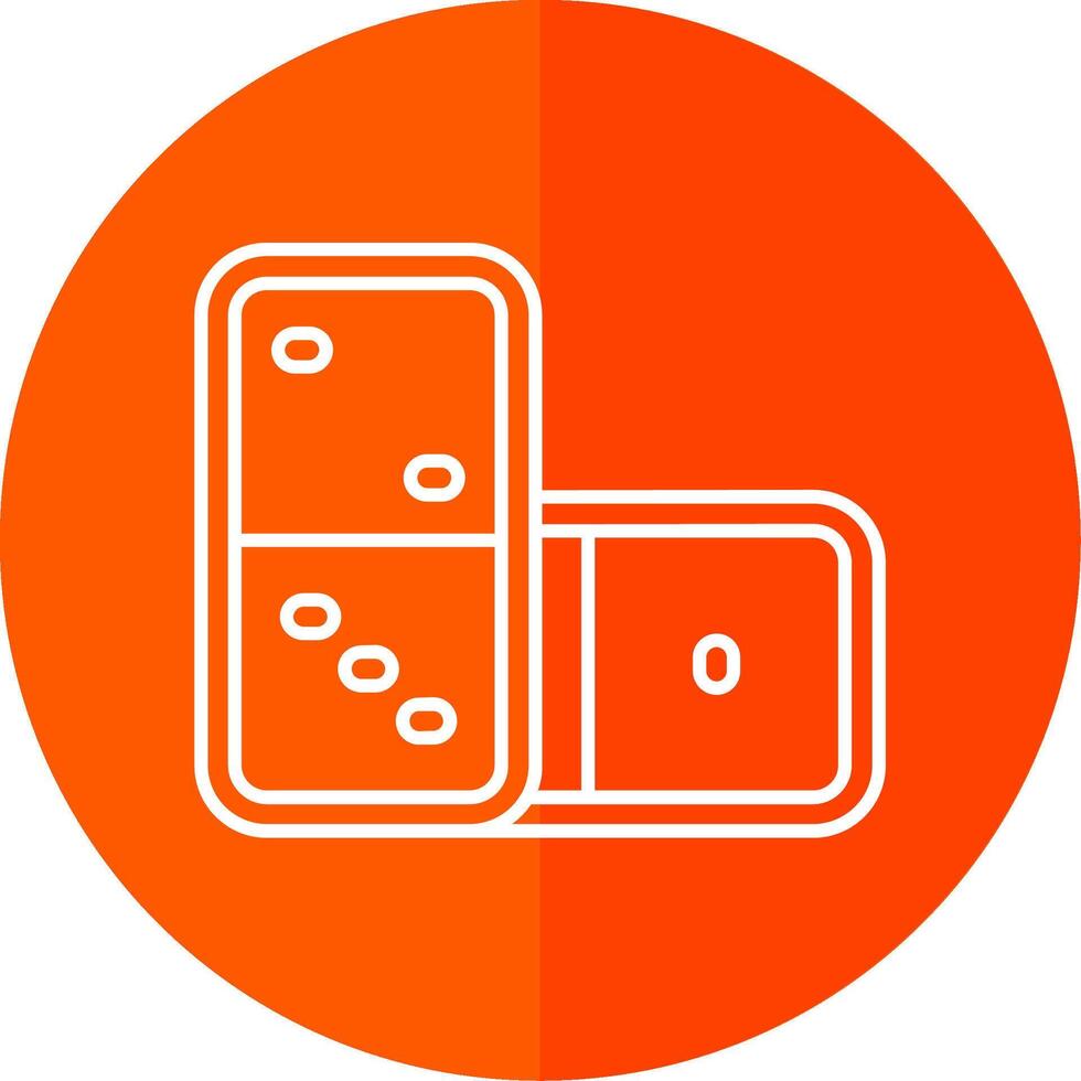 Domino Line Red Circle Icon vector