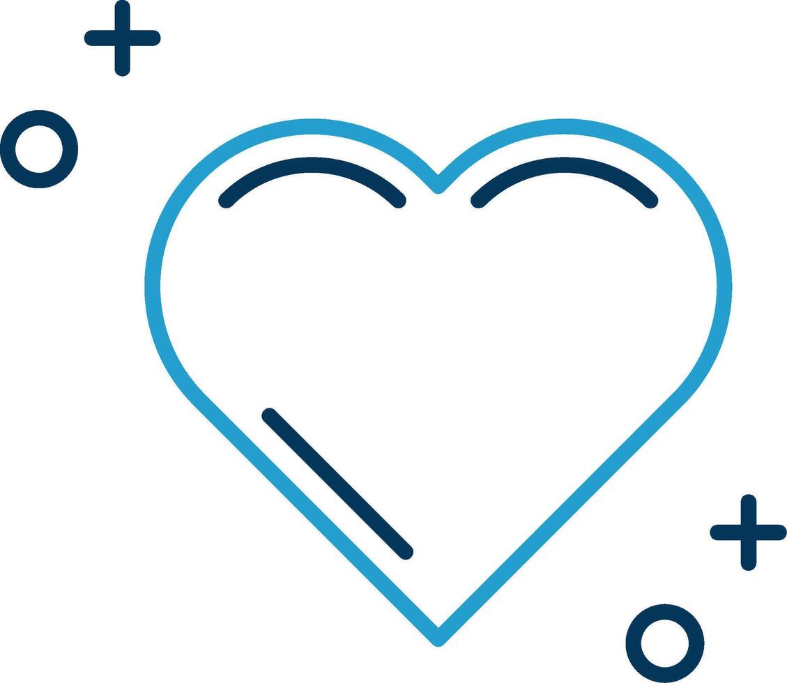 Hearts Line Blue Two Color Icon vector