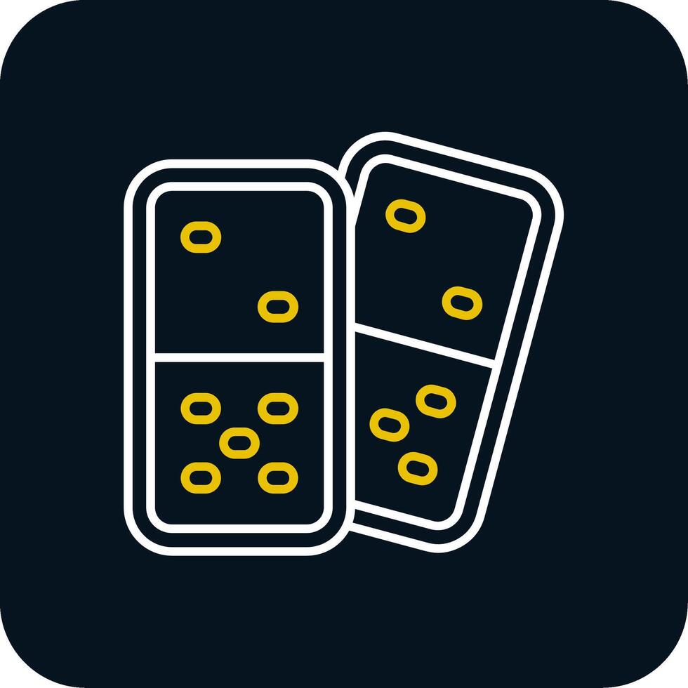 Domino Line Yellow White Icon vector