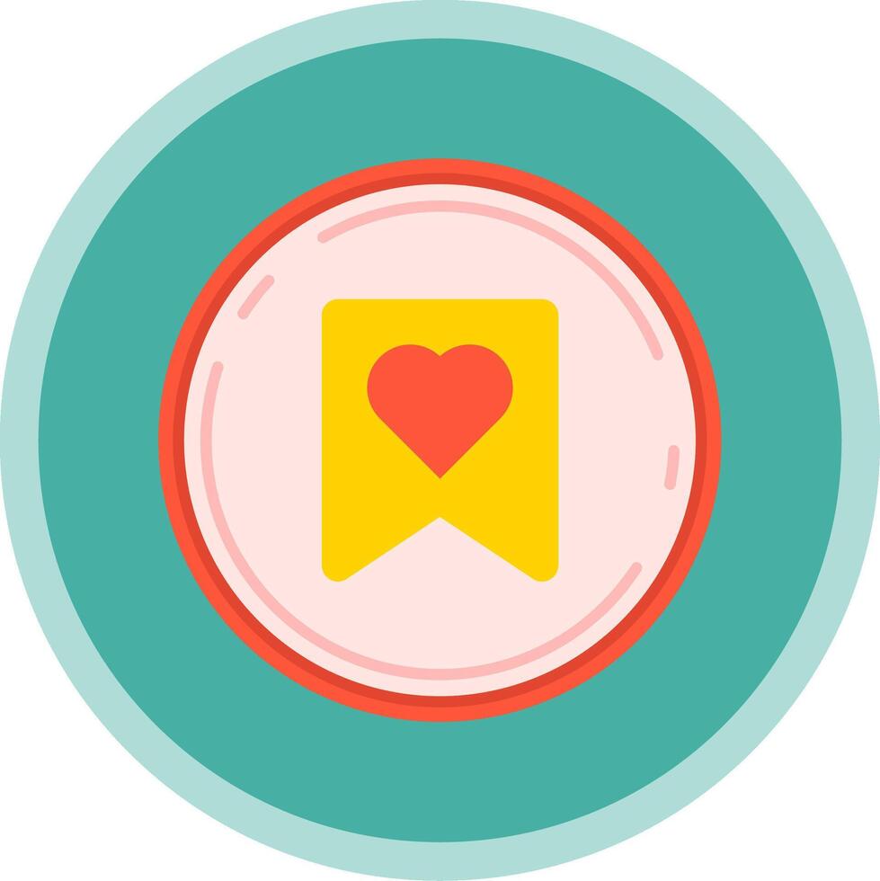Favourite Flat Multi Circle Icon vector