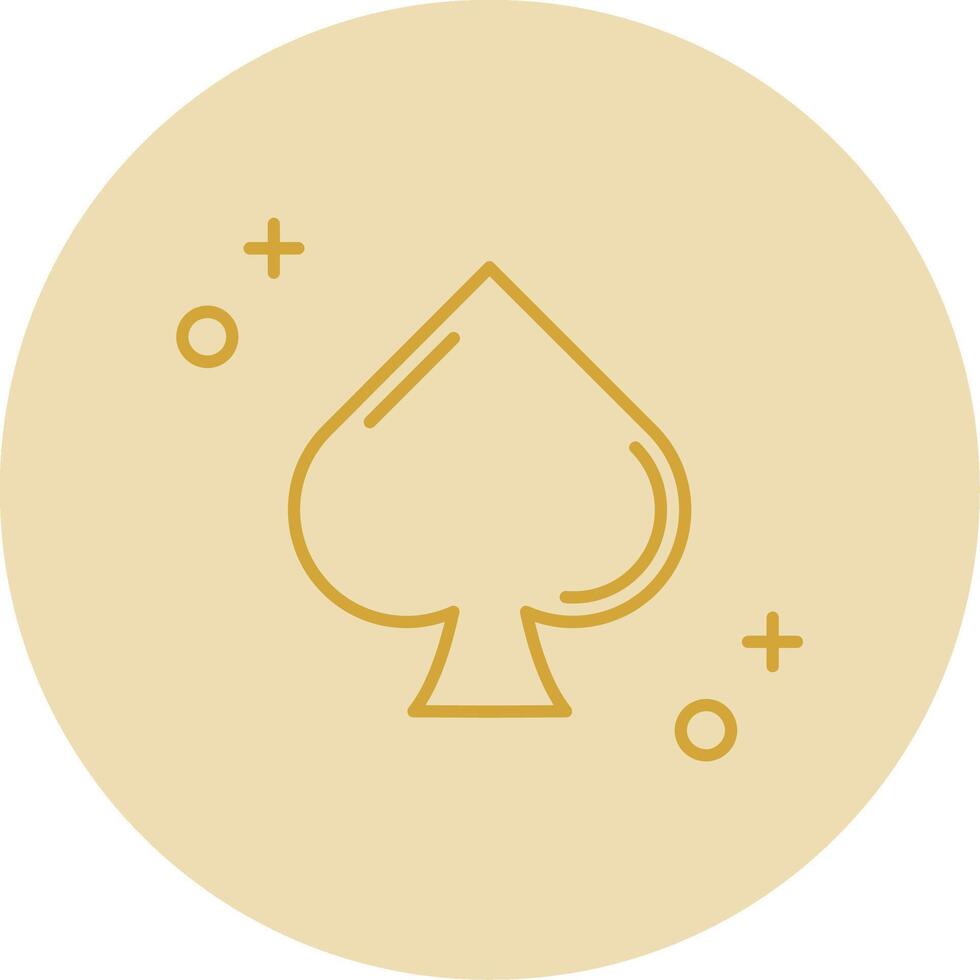 Spades Line Yellow Circle Icon vector