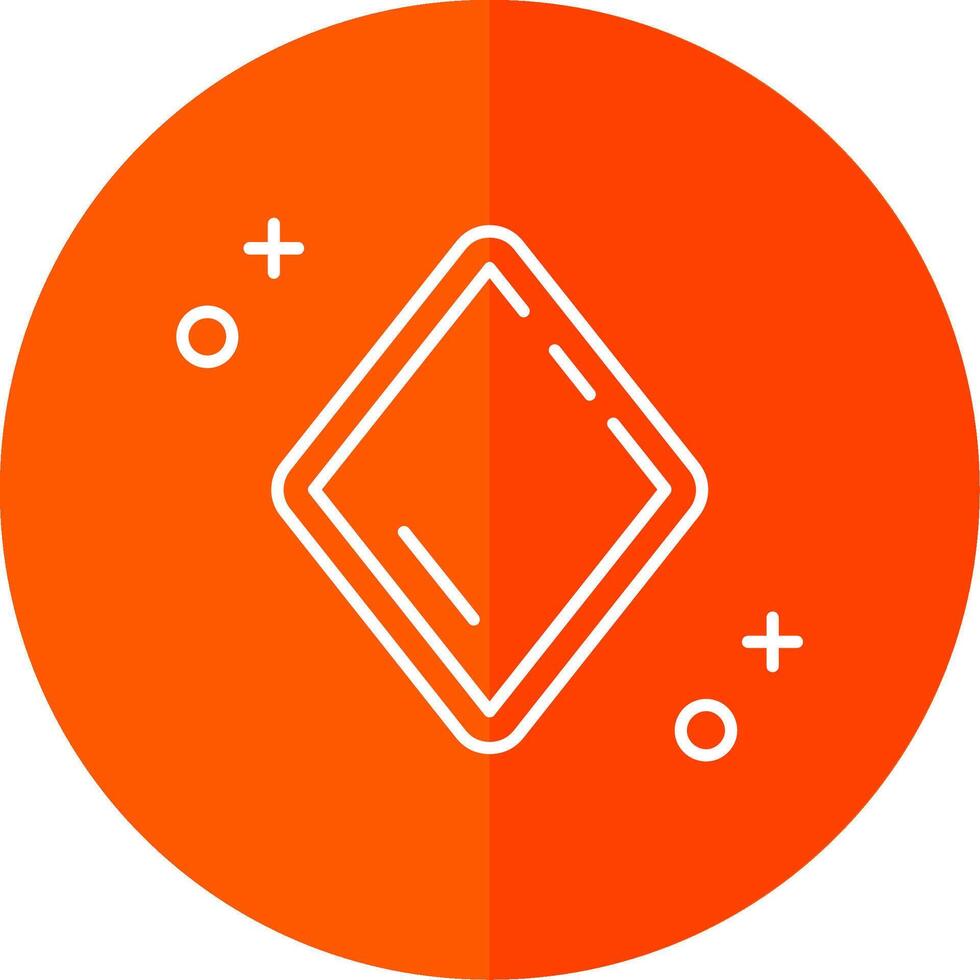 Diamonds Line Red Circle Icon vector