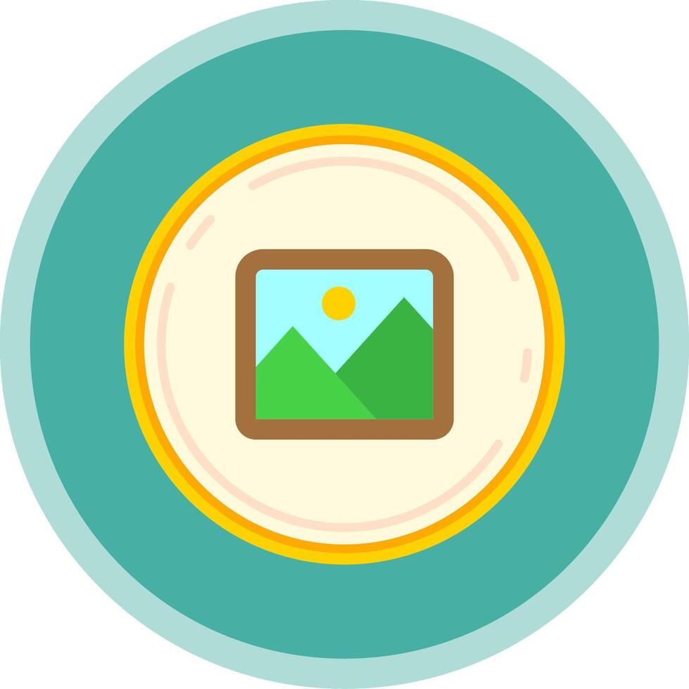 Image Flat Multi Circle Icon vector