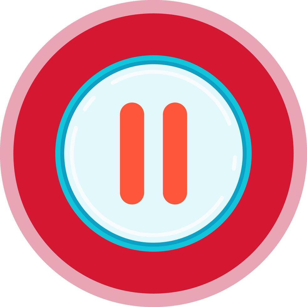 Pause Flat Multi Circle Icon vector