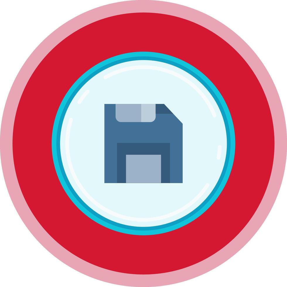 Save Flat Multi Circle Icon vector