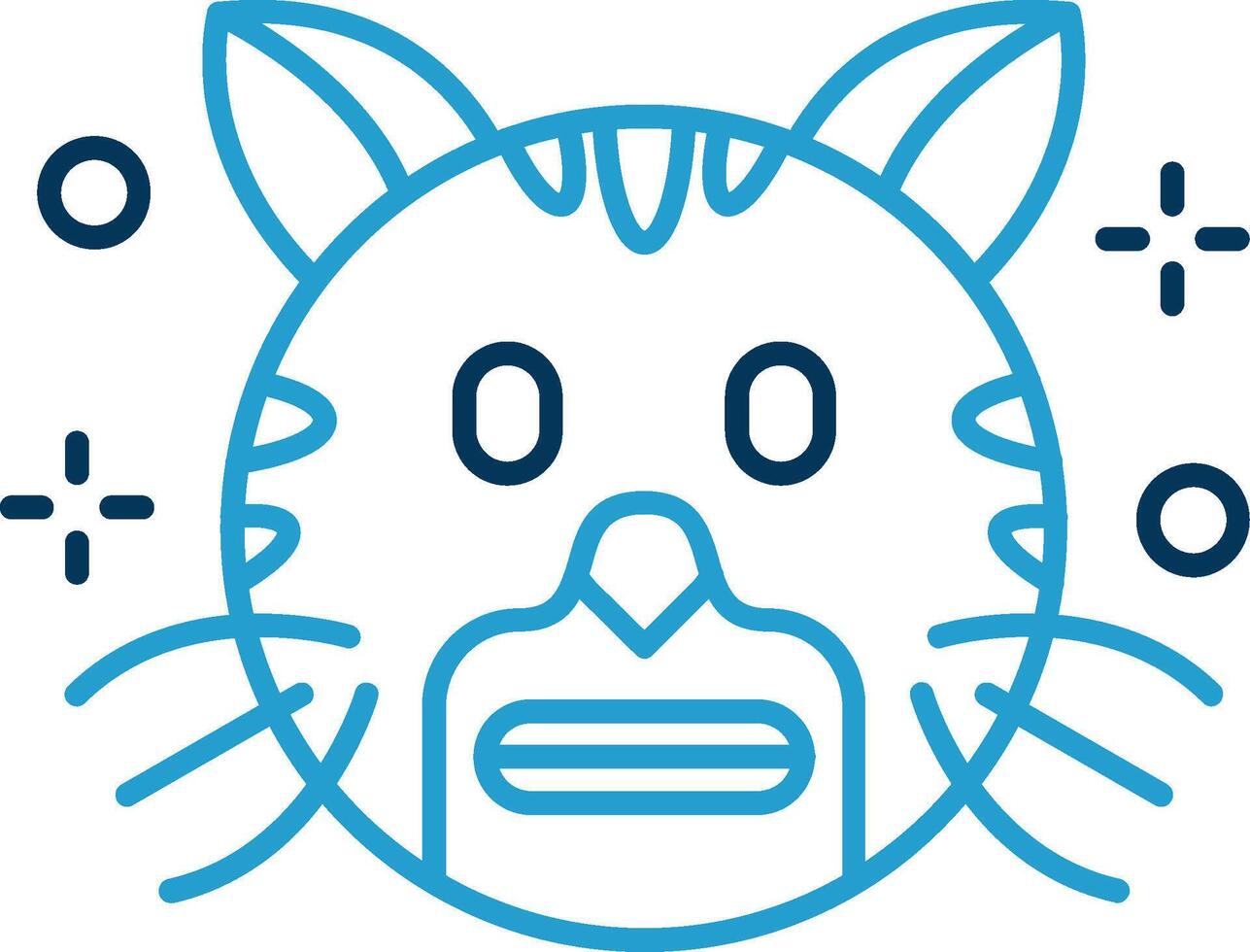 Shocked Line Blue Two Color Icon vector