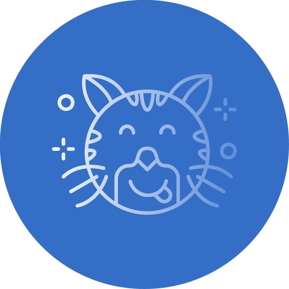 Tongue Gradient Line Circle Icon vector