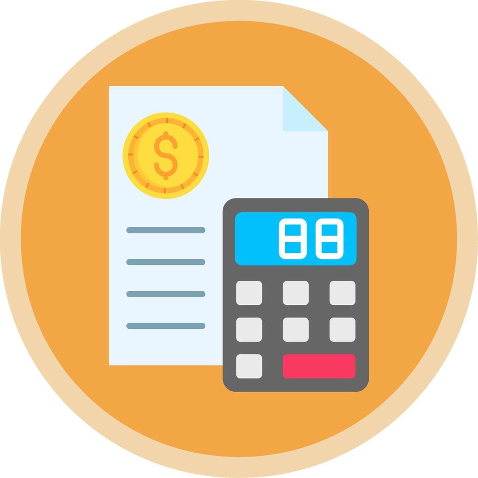 Calculator Flat Multi Circle Icon vector