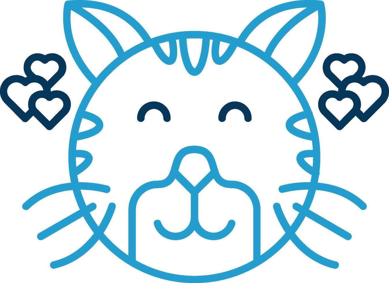 Love Line Blue Two Color Icon vector
