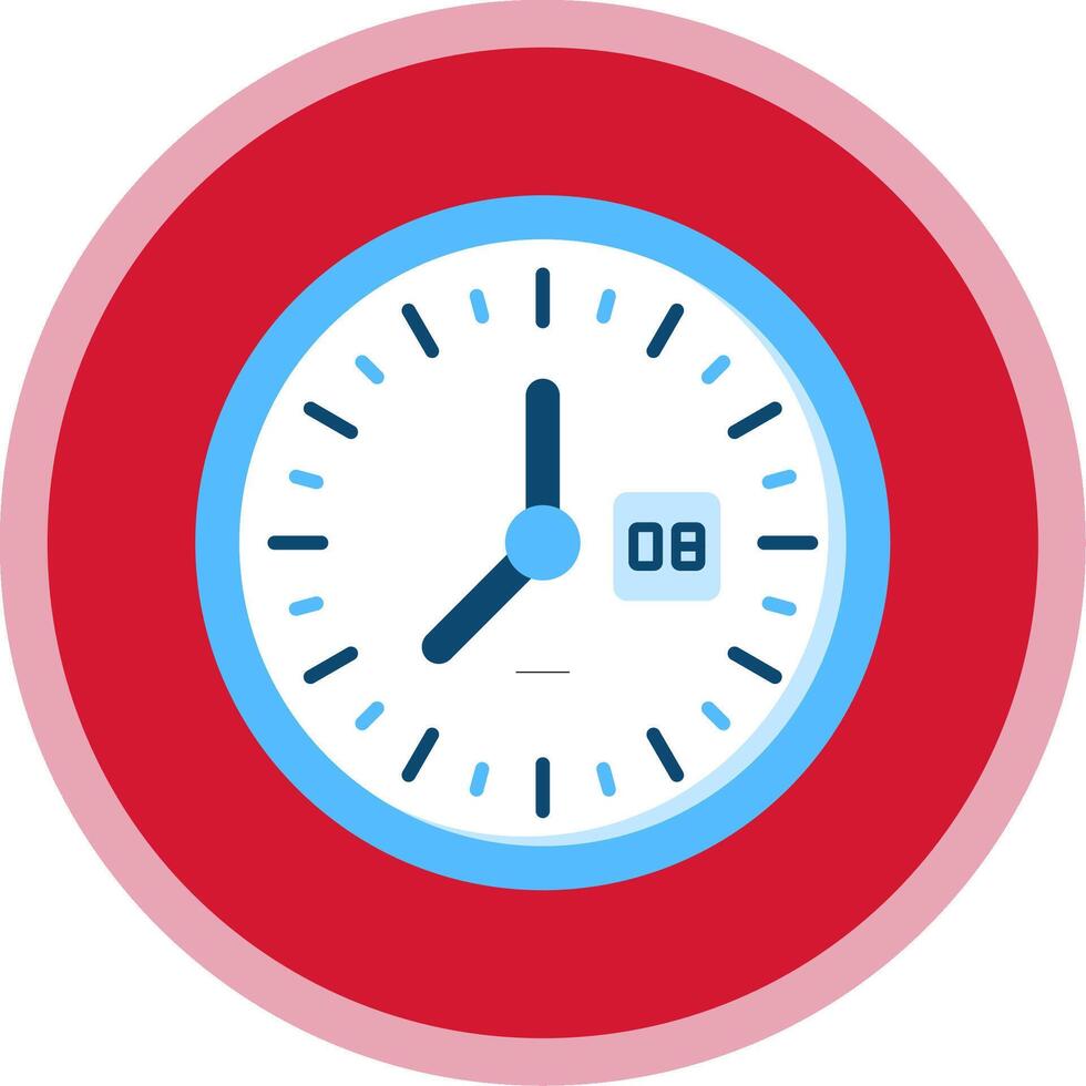 Clock Flat Multi Circle Icon vector