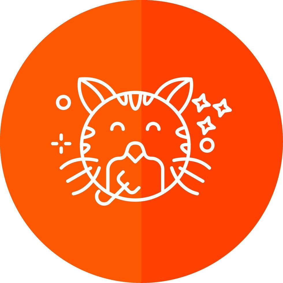 Congratulation Line Red Circle Icon vector